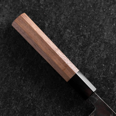 Bunka Blue Steel #2 Kurouchi Damas Manche en Buffle et Noyer 180mm-[Musashi]-[Couteaux de cuisine japonais]