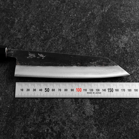 Bunka Blue Steel #2 Kurouchi Damas Manche en Buffle et Noyer 180mm-[Musashi]-[Couteaux de cuisine japonais]