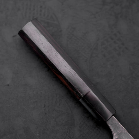 Bunka Blue Steel #2 Kurouchi Damascus Buffalo Ebony Handle 165mm (6.5”)-[Musashi]-[Couteaux de cuisine japonais]