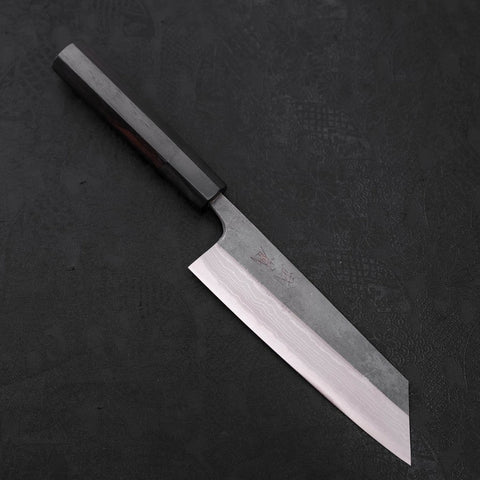 Bunka Blue Steel #2 Kurouchi Damascus Buffalo Ebony Handle 165mm (6.5”)-[Musashi]-[Couteaux de cuisine japonais]