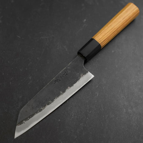 Bunka Blue Steel #2 Kurouchi Manche en Buffle et Bois de Teck 165mm-[Musashi]-[Couteaux de cuisine japonais]