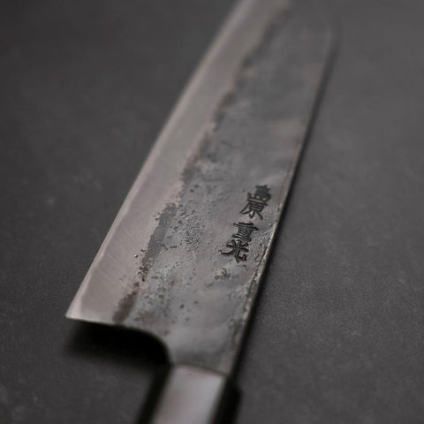 Bunka Blue Steel #2 Kurouchi Manche en Buffle et Bois de Teck 165mm-[Musashi]-[Couteaux de cuisine japonais]