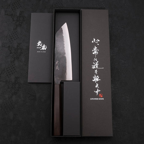 Bunka Blue Steel #2 Kurouchi Manche en Ébène 165mm-[Musashi]-[Couteaux de cuisine japonais]