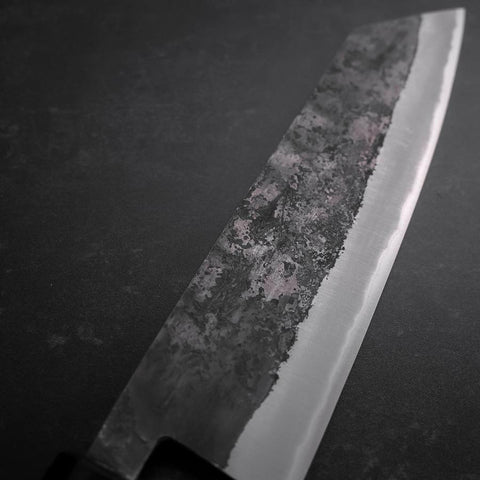 Bunka Blue Steel #2 Revêtement Inox Kurouchi Manche en Noyer 165mm-[Musashi]-[Couteaux de cuisine japonais]