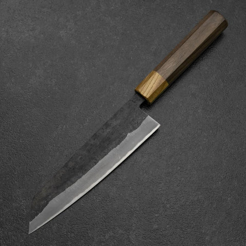 Bunka Blue Steel #2 Revêtement inox Kurouchi Manche en Noyer et Zelkova 180mm-[Musashi]-[Couteaux de cuisine japonais]