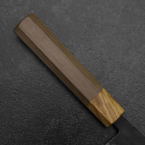 Bunka Blue Steel #2 Revêtement inox Kurouchi Manche en Noyer et Zelkova 180mm-[Musashi]-[Couteaux de cuisine japonais]