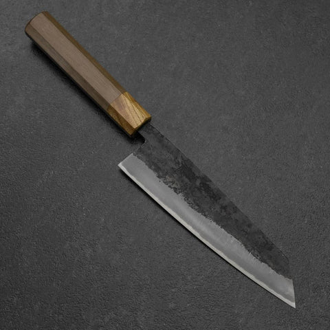 Bunka Blue Steel #2 Revêtement inox Kurouchi Manche en Noyer et Zelkova 180mm-[Musashi]-[Couteaux de cuisine japonais]