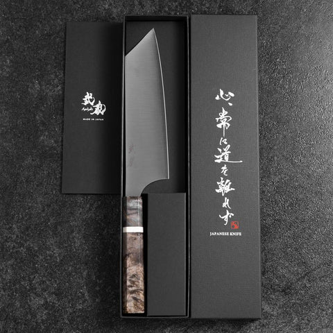 Bunka Blue Super Polie Manche en Érable 180mm-[Musashi]-[Couteaux de cuisine japonais]