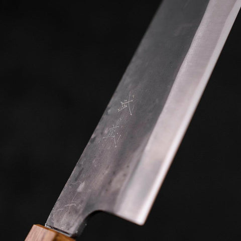 Bunka Blue Steel #1 Revêtement Inox Kurouchi Manche en Chêne 190mm-[Musashi]-[Couteaux de cuisine japonais]
