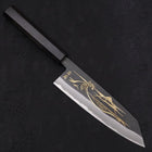 Bunka Blue steel #2 Kurouchi Chokin Nami-Fuji Manche en Buffle et Ébène 175mm-[Musashi]-[Couteaux de cuisine japonais]
