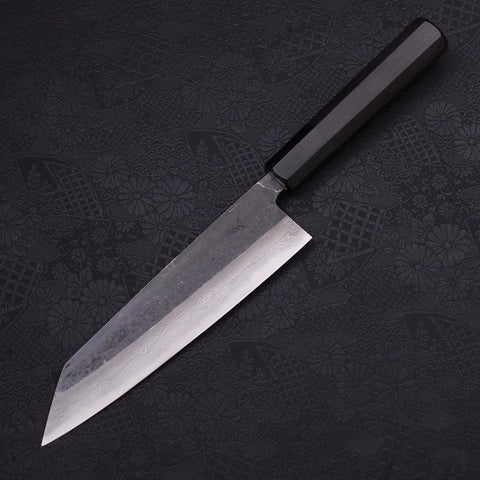 Bunka Blue Steel #2 Kurouchi Damas Manche en Buffle et Ébène 180mm-[Musashi]-[Couteaux de cuisine japonais]