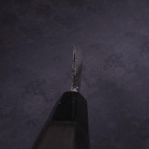Bunka Blue Steel #2 Kurouchi Damas Manche en Buffle et Ébène 180mm-[Musashi]-[Couteaux de cuisine japonais]