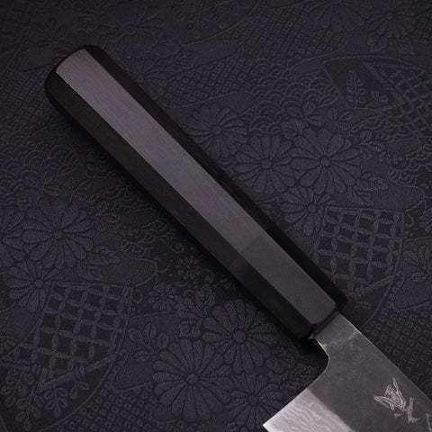 Bunka Blue Steel #2 Kurouchi Damas Manche en Buffle et Ébène 180mm-[Musashi]-[Couteaux de cuisine japonais]