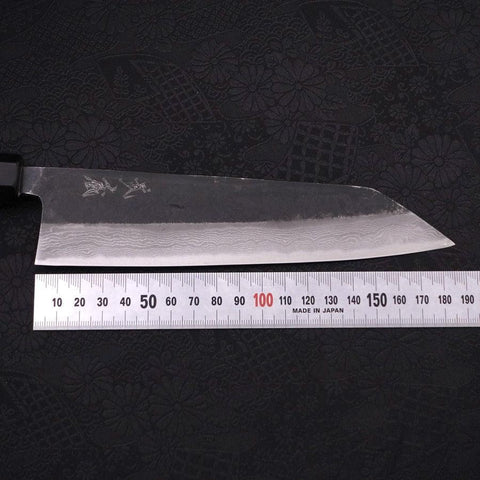 Bunka Blue Steel #2 Kurouchi Damas Manche en Buffle et Ébène 180mm-[Musashi]-[Couteaux de cuisine japonais]