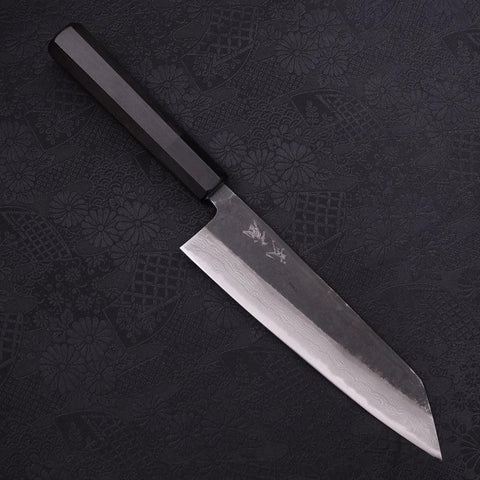 Bunka Blue Steel #2 Kurouchi Damas Manche en Buffle et Ébène 180mm-[Musashi]-[Couteaux de cuisine japonais]