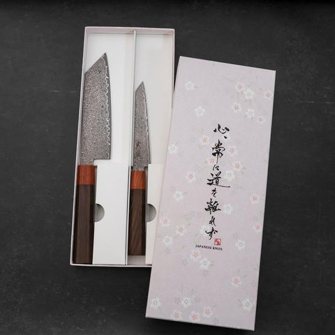 Bunka & Kiritsuke Petty VG-10 Damas Ébène et Bois de Rose Sakura set-[Musashi]-[Couteaux de cuisine japonais]