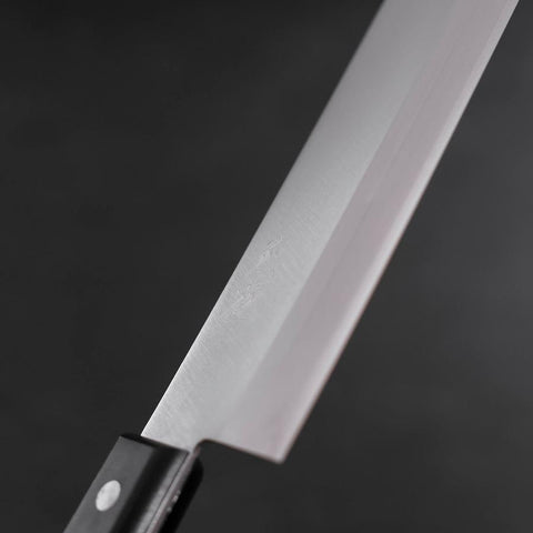 Bunka Rêvetement Inox Blue Super Kurouchi Tsuchime Manche en Buffle et Magnolia 170mm-[Musashi]-[Couteaux de cuisine japonais]