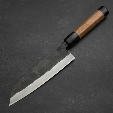 Bunka Revêtement Inox Blue steel #2 Kurouchi Manche en Noyer 180mm-[Musashi]-[Couteaux de cuisine japonais]