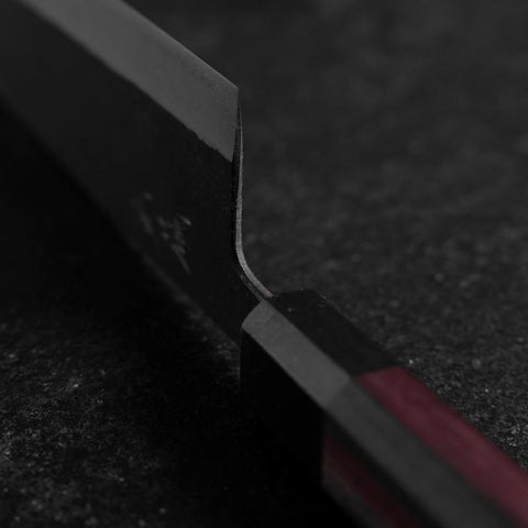 Bunka Revêtement inox Blue Steel #2 Kurouchi Manche Urushi Pourpre 170mm-[Musashi]-[Couteaux de cuisine japonais]