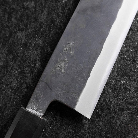 Bunka Revêtement inox Blue Steel #2 Kurouchi Manche Urushi Vert 170mm-[Musashi]-[Couteaux de cuisine japonais]
