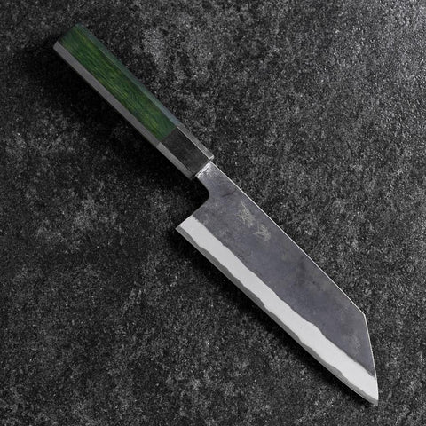 Bunka Revêtement inox Blue Steel #2 Kurouchi Manche Urushi Vert 170mm-[Musashi]-[Couteaux de cuisine japonais]