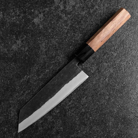 Bunka Revêtement inox Blue Steel #2 Kurouchi Manche en Noyer 165mm-[Musashi]-[Couteaux de cuisine japonais]
