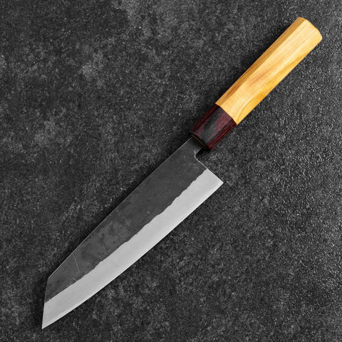 Bunka Revêtement inox Blue Steel #2 Kurouchi Manche en Zelkova 180mm-[Musashi]-[Couteaux de cuisine japonais]