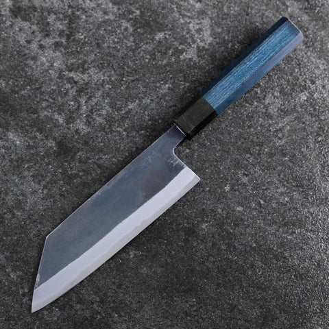 Bunka Revêtement inox Blue Super Kurouchi Manche Urushi Bleu 170mm-[Musashi]-[Couteaux de cuisine japonais]