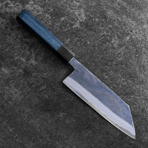 Bunka Revêtement inox Blue Super Kurouchi Manche Urushi Bleu 170mm-[Musashi]-[Couteaux de cuisine japonais]