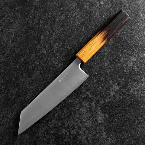 Bunka Revêtement inox Blue Super Poli Manche Yaki Urushi 175mm-[Musashi]-[Couteaux de cuisine japonais]
