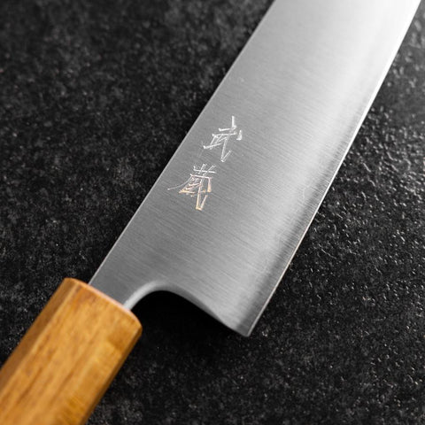 Bunka Revêtement inox Blue Super Poli Manche Yaki Urushi 175mm-[Musashi]-[Couteaux de cuisine japonais]