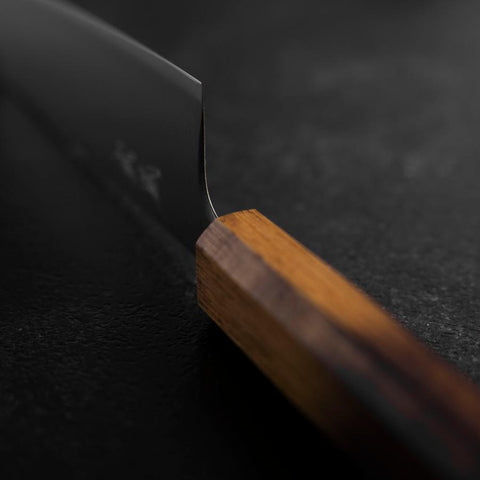 Bunka Revêtement inox Blue Super Poli Manche Yaki Urushi 175mm-[Musashi]-[Couteaux de cuisine japonais]