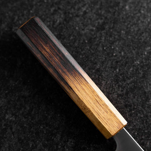 Bunka Revêtement inox Blue Super Poli Manche Yaki Urushi 175mm-[Musashi]-[Couteaux de cuisine japonais]
