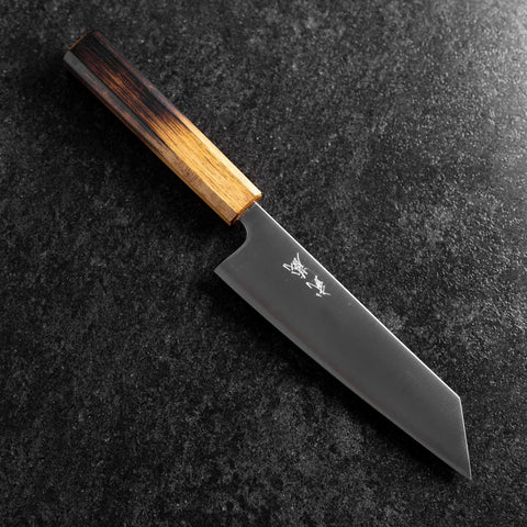 Bunka Revêtement inox Blue Super Poli Manche Yaki Urushi 175mm-[Musashi]-[Couteaux de cuisine japonais]