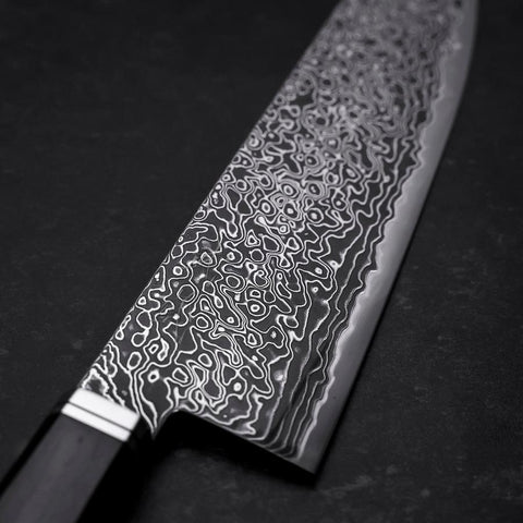 Bunka SG-2 Kurozome Damascus Manche en Ébène 180mm-[Musashi]-[Couteaux de cuisine japonais]