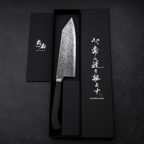 Bunka SG-2 Kurozome Damascus Manche en Ébène 180mm-[Musashi]-[Couteaux de cuisine japonais]