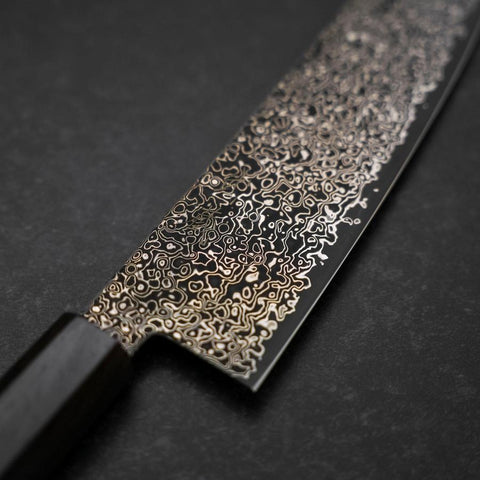 Bunka SG-2 Nickel Noir Damas Manche en Ébène 180mm-[Musashi]-[Couteaux de cuisine japonais]