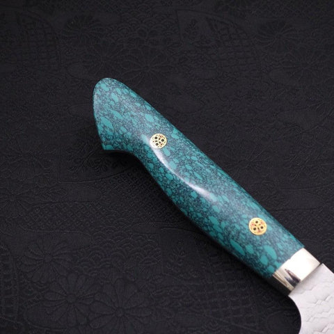 Bunka SG-2 Tsuchime Manche en Turquoise Vert 170mm-[Musashi]-[Couteaux de cuisine japonais]