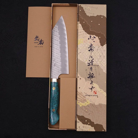 Bunka SG-2 Tsuchime Manche en Turquoise Vert 170mm-[Musashi]-[Couteaux de cuisine japonais]