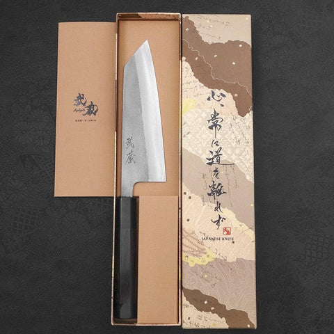 Bunka SKD11 Nashiji Manche en Buffle et Ébène 165mm-[Musashi]-[Couteaux de cuisine japonais]