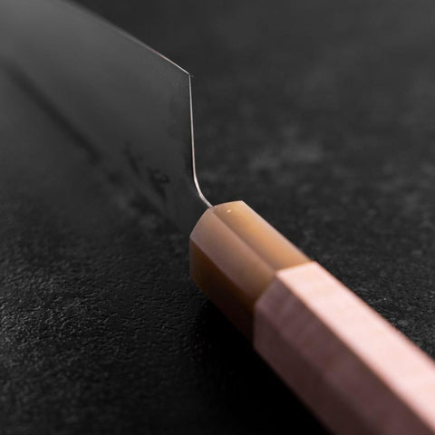 Bunka SLD Miroir Rose Clair Manche en Buffle et Noyer 170mm-[Musashi]-[Couteaux de cuisine japonais]