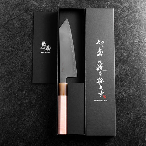 Bunka SLD Miroir Rose Clair Manche en Buffle et Noyer 170mm-[Musashi]-[Couteaux de cuisine japonais]