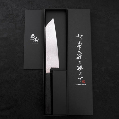 Bunka SLD Nickel en Vagues Damas Manche Ishime Noir 170mm-[Musashi]-[Couteaux de cuisine japonais]