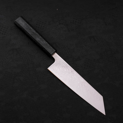 Bunka SLD Nickel en Vagues Damas Manche Ishime Noir 170mm-[Musashi]-[Couteaux de cuisine japonais]