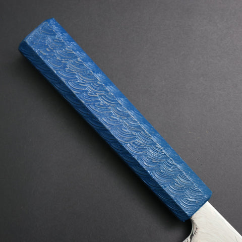 Bunka SLD Nickel en Vagues Damas Manche Urushi Bleu 170mm-[Musashi]-[Couteaux de cuisine japonais]
