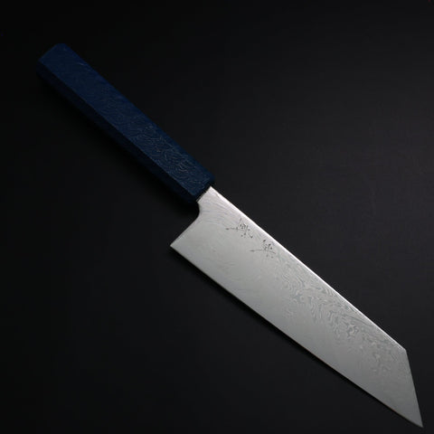Bunka SLD Nickel en Vagues Damas Manche Urushi Bleu 170mm-[Musashi]-[Couteaux de cuisine japonais]
