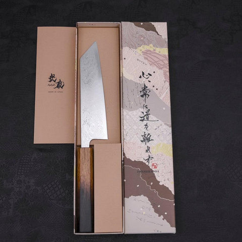 Bunka SLD Nickel en Vagues Damas Manche Yaki Urushi 170mm-[Musashi]-[Couteaux de cuisine japonais]