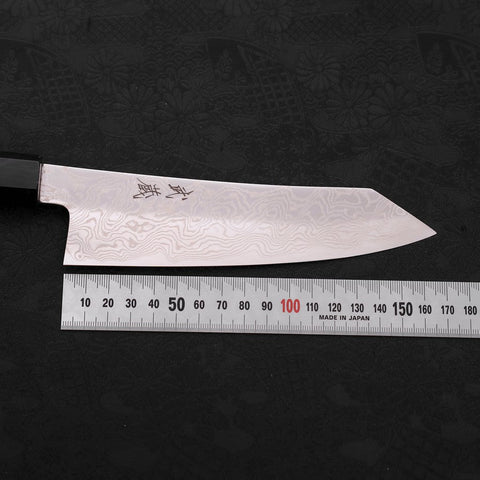Bunka Silver Steel #3 Damas Manche en Buffle et Bois de Teck 180mm-[Musashi]-[Couteaux de cuisine japonais]