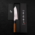 Bunka Silver Steel #3 Damas Manche en Buffle et Bois de Teck 180mm-[Musashi]-[Couteaux de cuisine japonais]