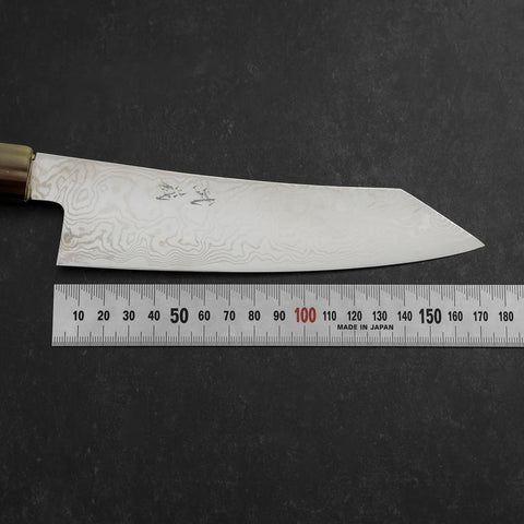 Bunka Silver Steel #3 Damas Manche en Buffle et Turquoise 180mm-[Musashi]-[Couteaux de cuisine japonais]